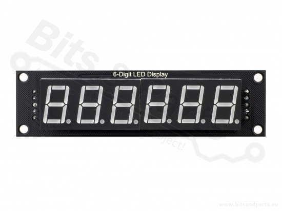 Digit display 6-Digit 7-segments 74HC595 blue - 75x19mm 